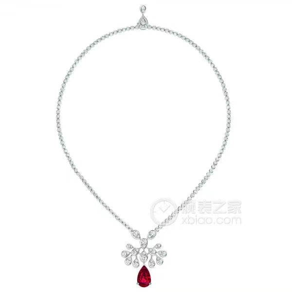 SM-146865 Water Drop Mouth Crown Necklace-Peacock Opening Tail