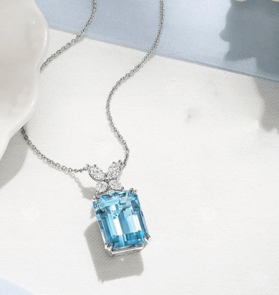 HW-ESD2681742 octagonal stone water drop horse eye bolt chain pendant