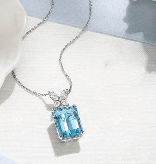 HW-ESD2681742 octagonal stone water drop horse eye bolt chain pendant