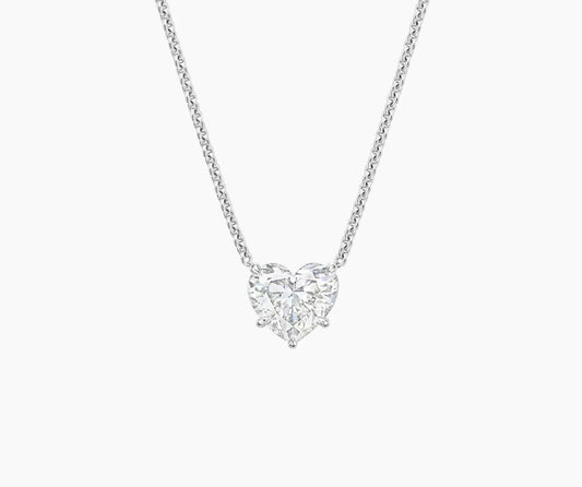 HW-PIDPHS010SI Heart Shape Diamond Tie Chain Pendant
