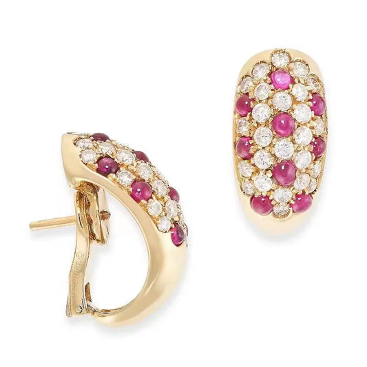 KDY-D4511194 wave diamond colored treasure earrings
