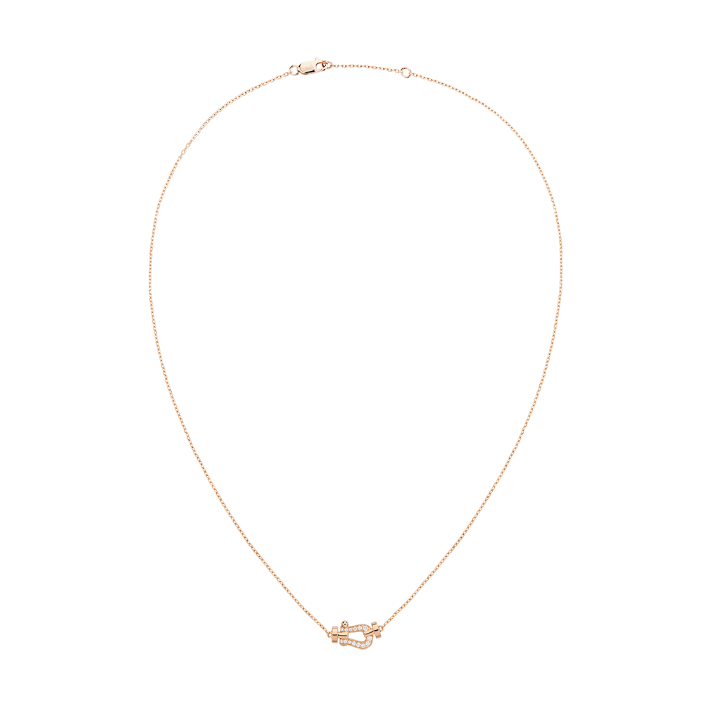 FLD-7B0280 Horseshoe Diamond Tie Chain Pendant Necklace Customer Version