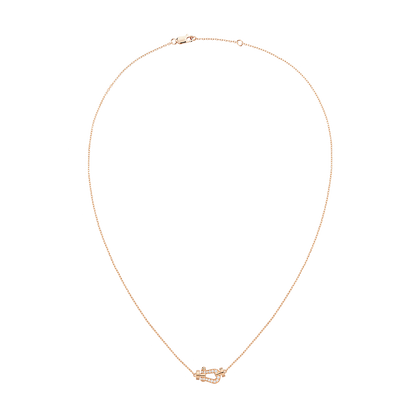 FLD-7B0280 Horseshoe Diamond Tie Chain Pendant Necklace Customer Version