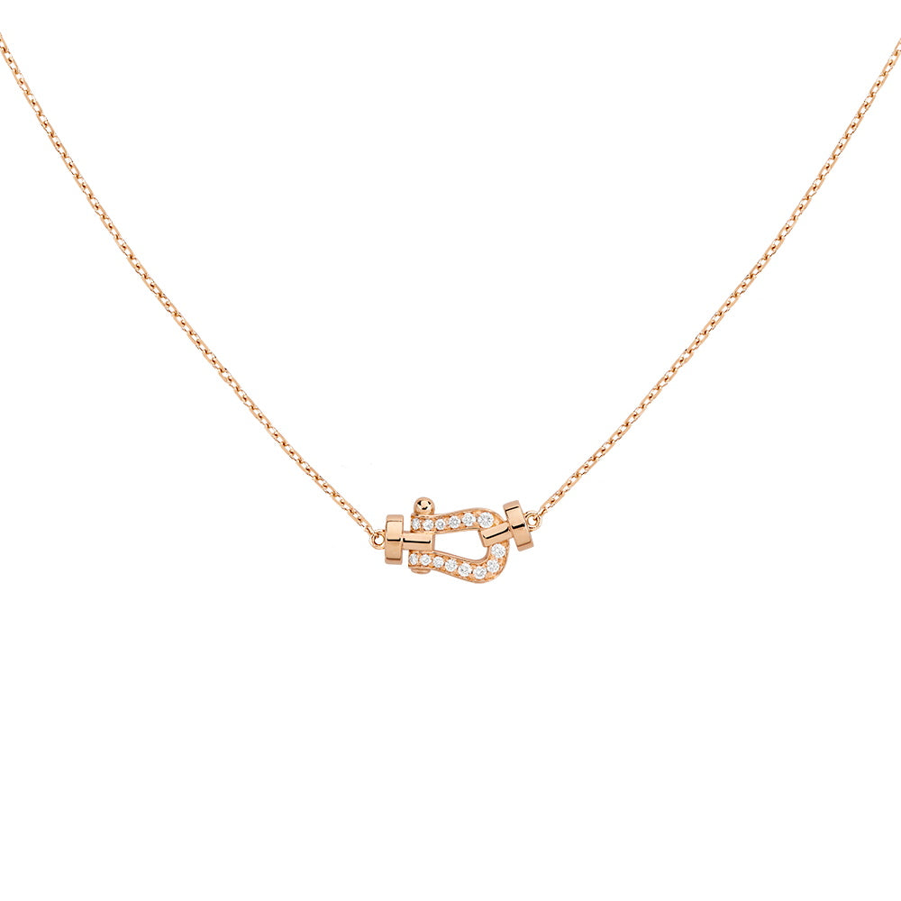 FLD-7B0280 Horseshoe Diamond Tie Chain Pendant Necklace Customer Version