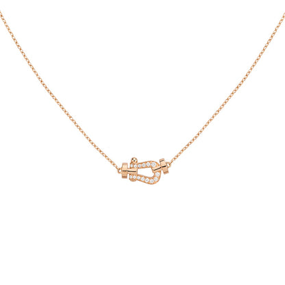 FLD-7B0280 Horseshoe Diamond Tie Chain Pendant Necklace Customer Version