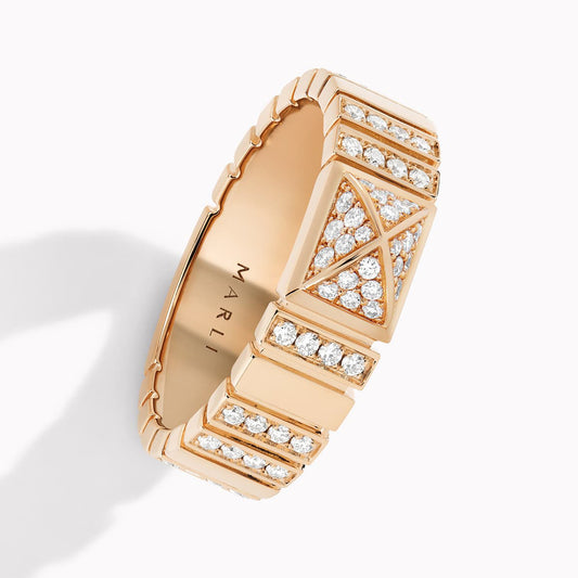 MR-CLEO-R101 conical pagoda ring with diamonds-58#