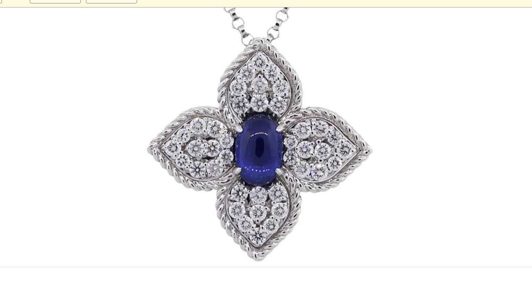 LBT-ADV777CL1139蓝宝石扭绳四叶草吊坠