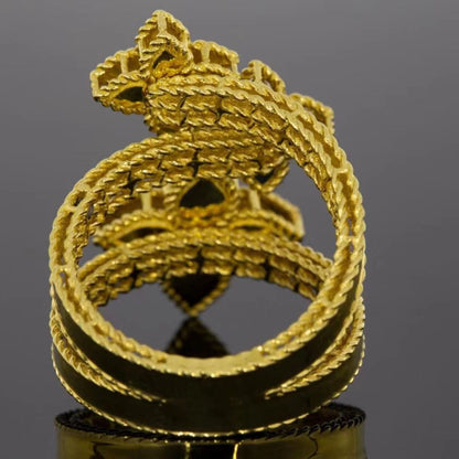 LBT-ADR777RI0646扭绳4花四叶草戒指17.5#