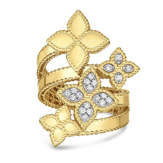 LBT-ADR777RI0646扭绳4花四叶草戒指17.5#