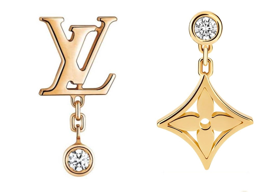 LV-Q96544 letter logo plum blossom mark earrings