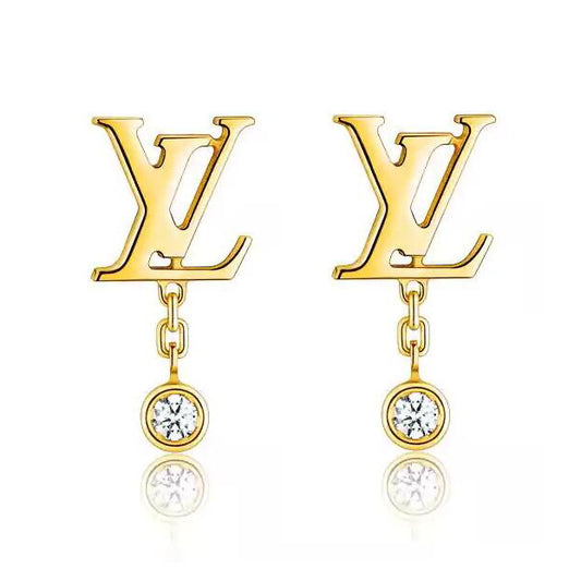 LV-Q96495-logo耳钉9mm