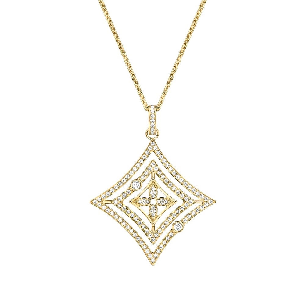 LV-Q93765 diamond-shaped four-leaf pendant