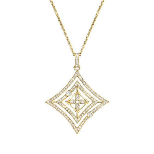 LV-Q93765 diamond-shaped four-leaf pendant