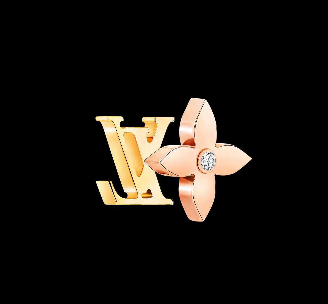LV-Q06172双面四叶草字母logo耳钉