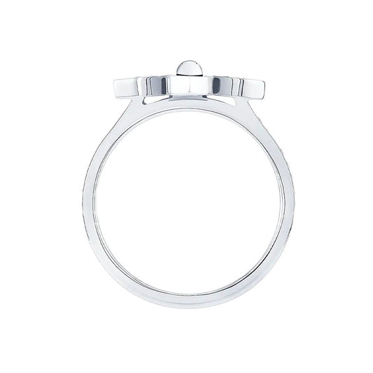 LV-Q9O55A梅花标平面满钻戒 0.3ct 12#