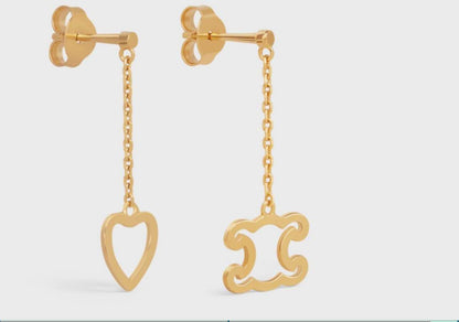 SL-ES16588350 heart-shaped hollow double c earrings
