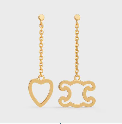 SL-ES16588350 heart-shaped hollow double c earrings