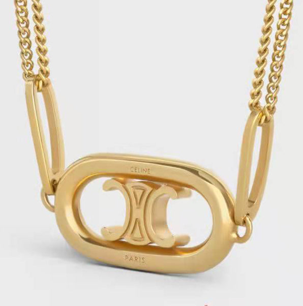SL-XL42159383 Double C light gold pendant