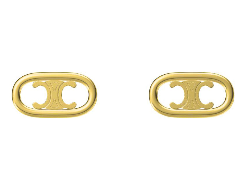 SL-ES18047393 Round Line Runway Double C Earrings
