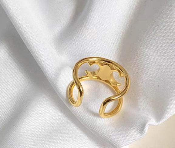 SL-JZ53985133 Double C light gold women’s ring (width 11MM)