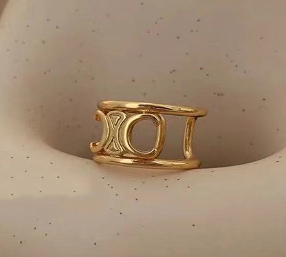 SL-JZ53985133 Double C light gold women’s ring (width 11MM)