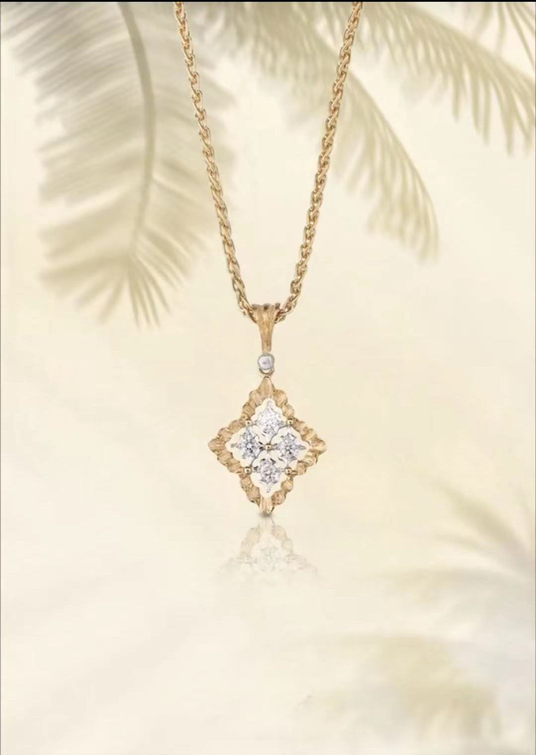BQLT-XL785127四叶草蕾丝金边吊坠