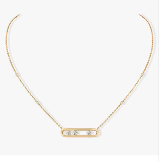 MSK-04323-YG medium light gold frame movable pendant