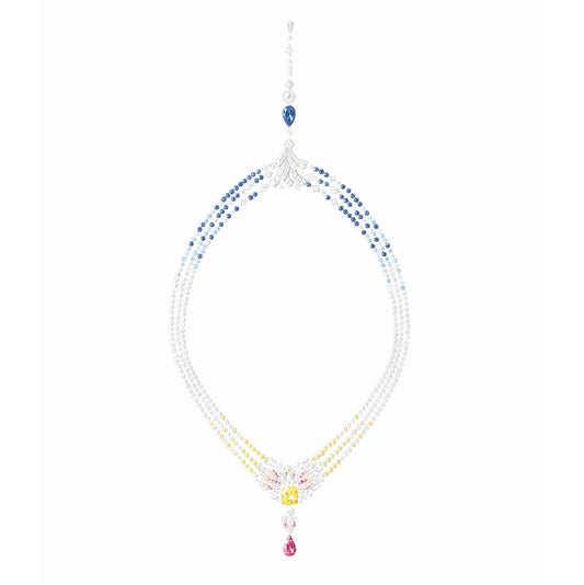 BJ-G33P7875 mixed round diamond necklace
