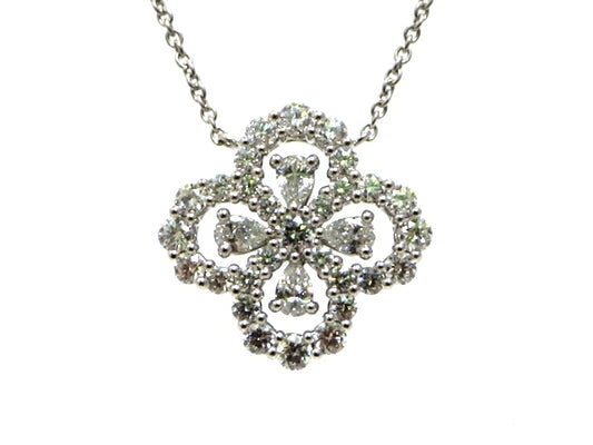 HW-PEDPRPSKL4C 16mm wide stone four-leaf clover four-leaf water wave edge flower tether chain pendant