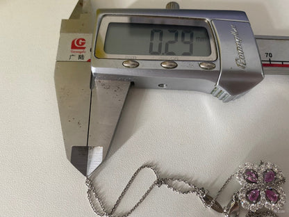 HW-PED89068彩宝款19.5mm宽围石四叶草栓链吊坠客版