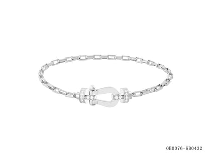 FLD-0B0073-6B0431 Half Diamond Medium Horseshoe Bracelet Customer Version