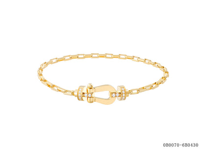 FLD-0B0073-6B0431 Half Diamond Medium Horseshoe Bracelet Customer Version