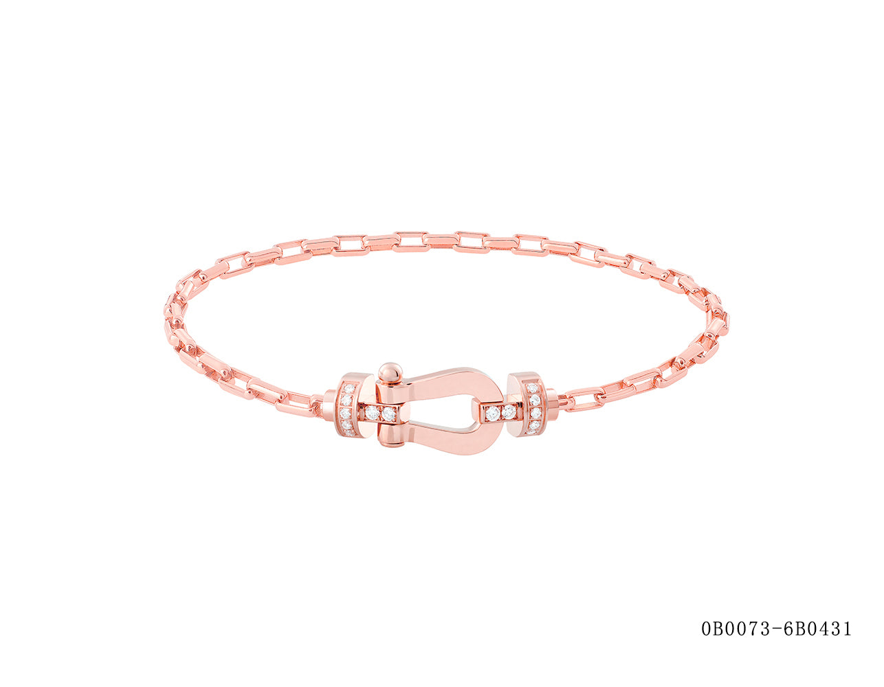 FLD-0B0073-6B0431 Half Diamond Medium Horseshoe Bracelet Customer Version