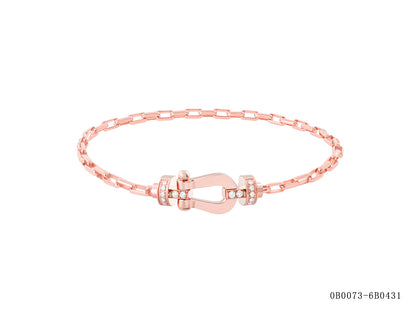 FLD-0B0073-6B0431 Half Diamond Medium Horseshoe Bracelet Customer Version