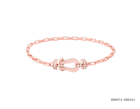 FLD-0B0073-6B0431 Half Diamond Medium Horseshoe Bracelet Customer Version