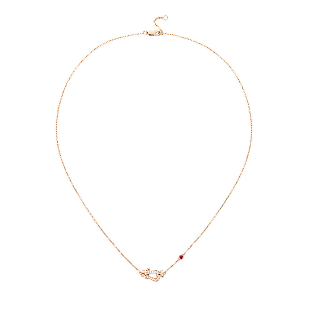 FLD-7B0289 Small Diamond Tie Chain Pendant Necklace