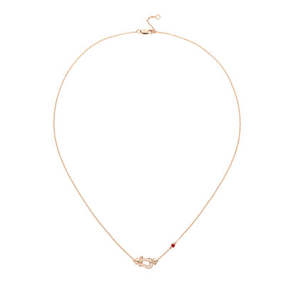FLD-7B0289 Small Diamond Tie Chain Pendant Necklace