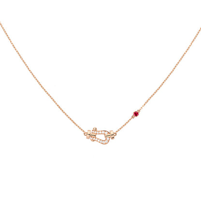 FLD-7B0289 Small Diamond Tie Chain Pendant Necklace