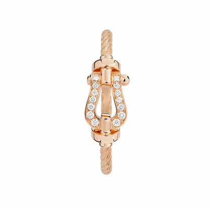 FLD-4B0967 Horseshoe twisted rope twist ring small