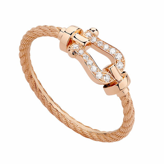 FLD-4B0967 Horseshoe twisted rope twist ring small