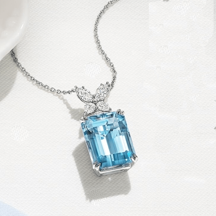HW-XL88868099 double 4-claw bolt chain pendant horse eye water droplet stone diamond flower head