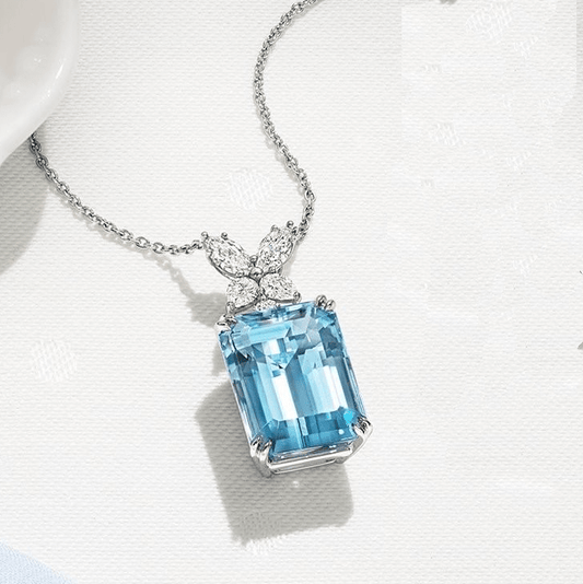 HW-XL88868099 double 4-claw bolt chain pendant horse eye water droplet stone diamond flower head