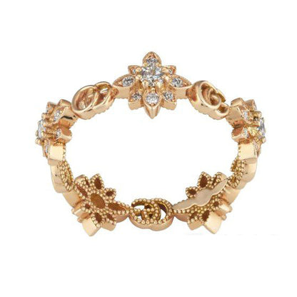 GC-702391 7mm wide letter double G flower ring