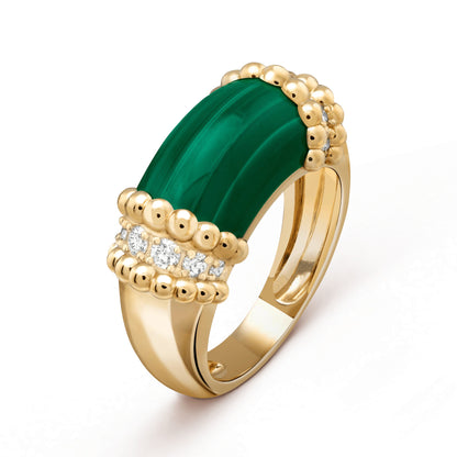 VCARP7SG00 bead edge malachite ring