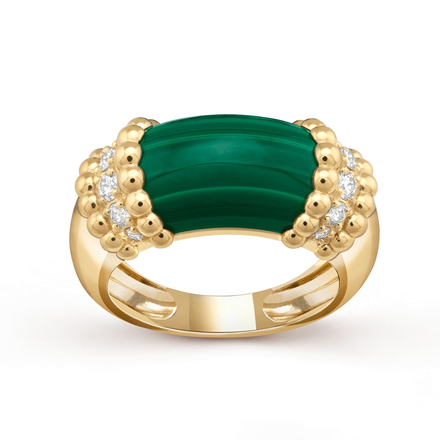 VCARP7SG00 bead edge malachite ring