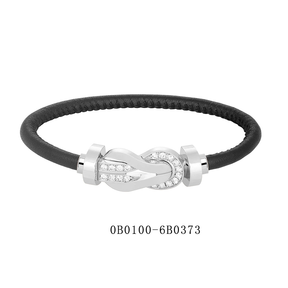 FLD-0B0100-6B1062 Large twisted rope half diamond bracelet