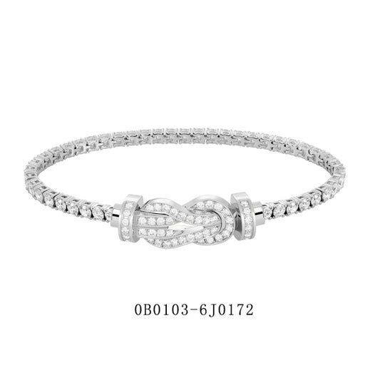 FLD-0B0103-6J0172 Twisted Rope Style Full Diamond Large Bracelet