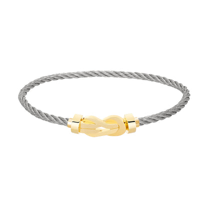 FLD-0B0104-6B0279 twisted rope light gold medium size bracelet guest version