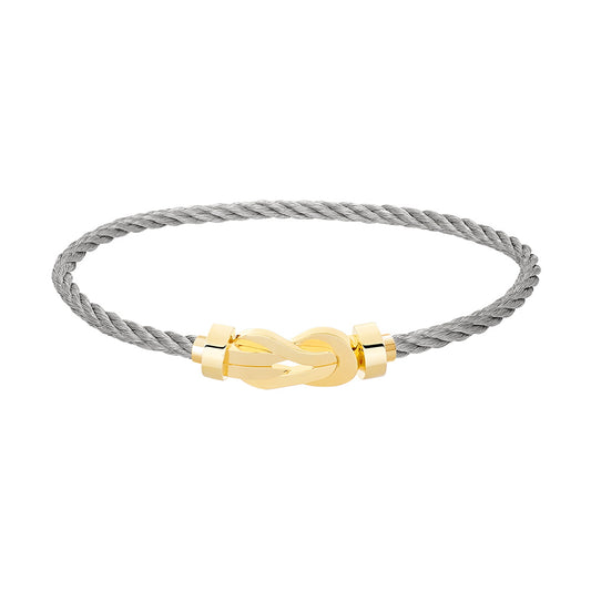 FLD-0B0104-6B0279 twisted rope light gold medium size bracelet guest version
