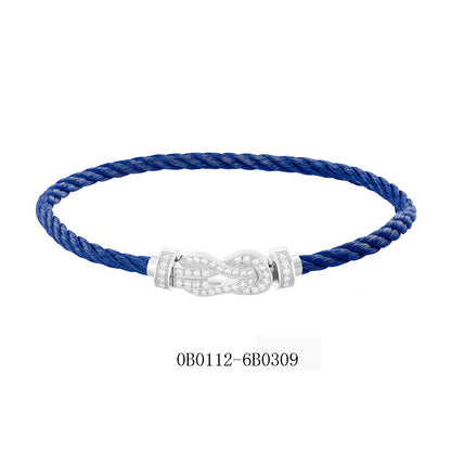 FLD-0B0110-6B0287 twisted rope full diamond medium size bracelet guest version
